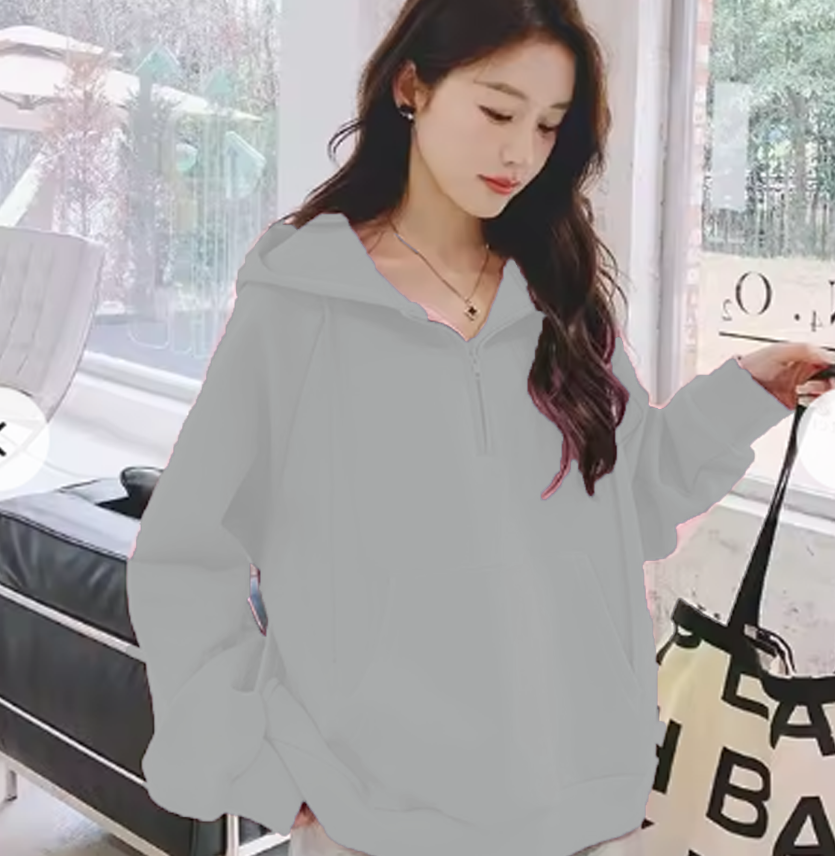 FLEECE PULLOVERS Half zipper hat # shangdong-058