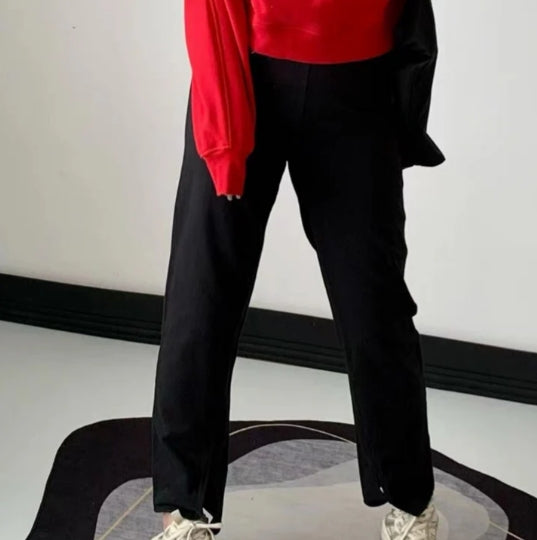 High Elastic Waist Women Straight Pants #SHANDONG128