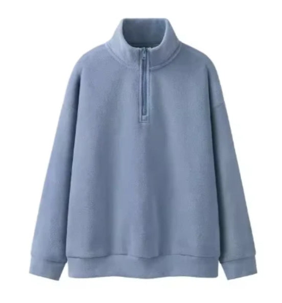 NECK HALF ZIP HOODIE SWEATSHIRT #SHAN DONG-091
