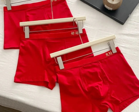 MEN RED UNDERPANTS 3PCS/BOX