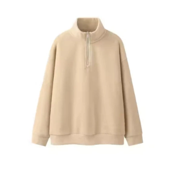 NECK HALF ZIP HOODIE SWEATSHIRT #SHAN DONG-091