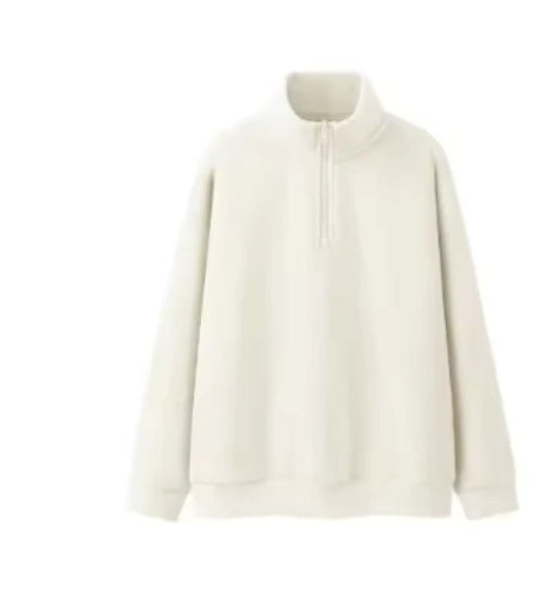 NECK HALF ZIP HOODIE SWEATSHIRT #SHAN DONG-091