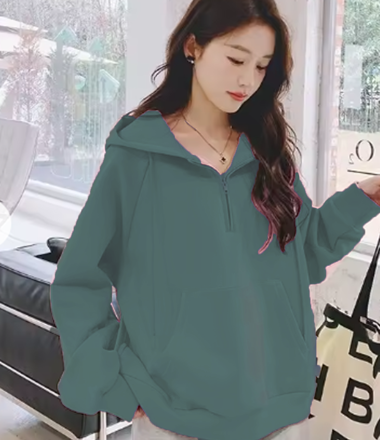 FLEECE PULLOVERS Half zipper hat # shangdong-058