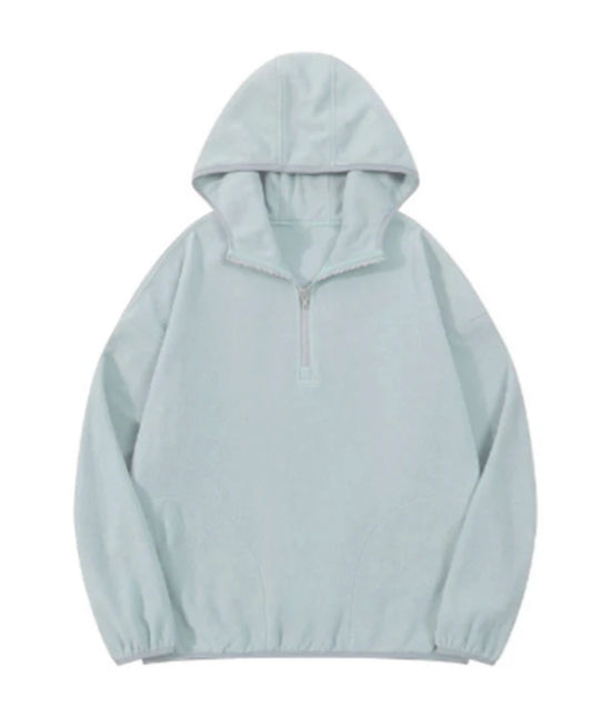Half Zip Hoodie Women Casual Pullover Sweatshirts Female Tops #SHENZHENNANYOU