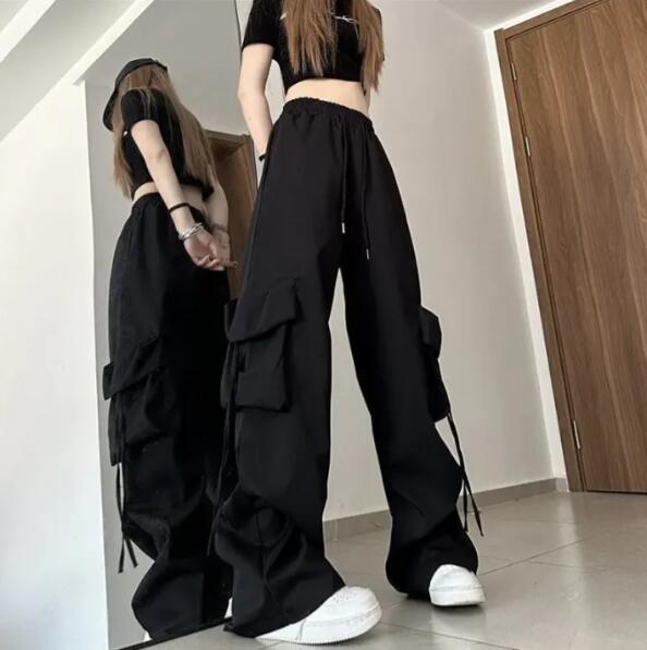 WOMEN LOOSE MULTI POCKET CARGO PANTS #/HUBEIDUOKOUDAISUOZHIKU