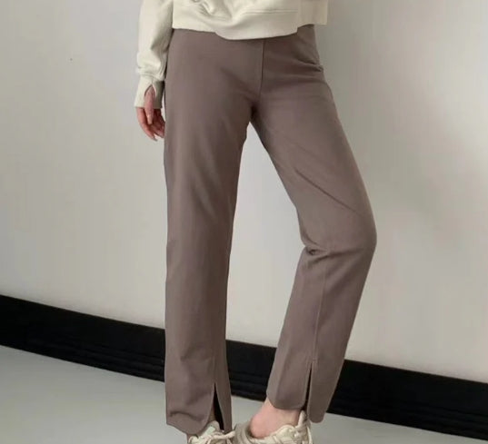 High Elastic Waist Women Straight Pants #SHANDONG128