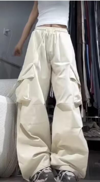 WOMEN LOOSE MULTI POCKET CARGO PANTS #/HUBEIDUOKOUDAISUOZHIKU