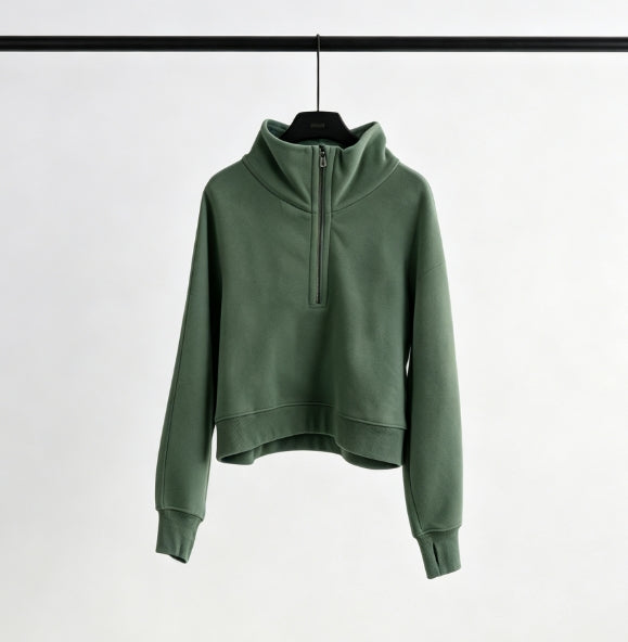 S-009 Half-zip cap collar hoodies