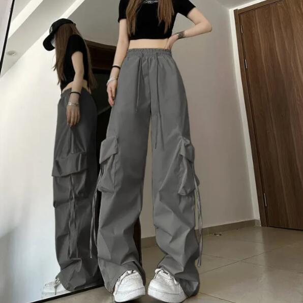 WOMEN LOOSE MULTI POCKET CARGO PANTS #/HUBEIDUOKOUDAISUOZHIKU