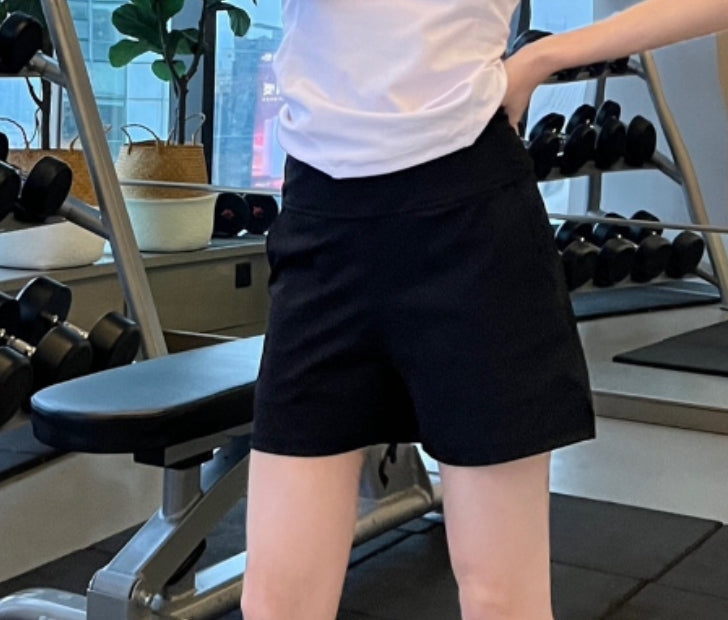 High Waist Women Shorts Stretch Sport Short-#-JIMOQV-0940