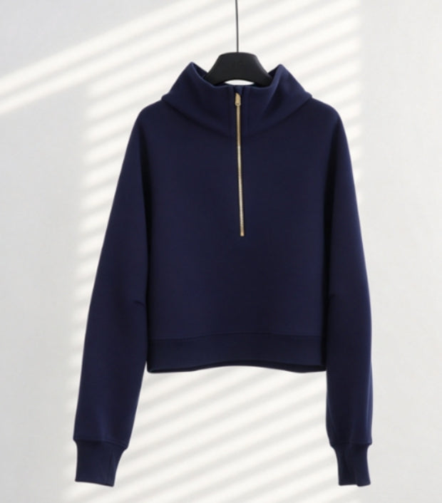S-004 half zip sweatshirt with gold zipper