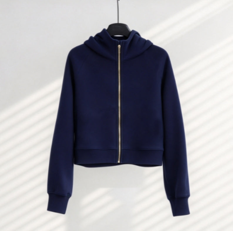 S-006 full zipper sweatshirt with gold zipper