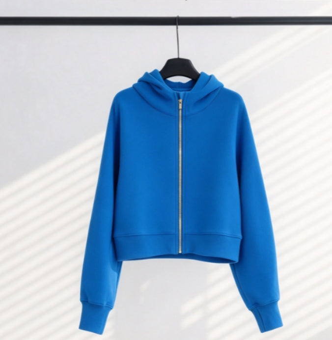S-006 full zipper sweatshirt with gold zipper