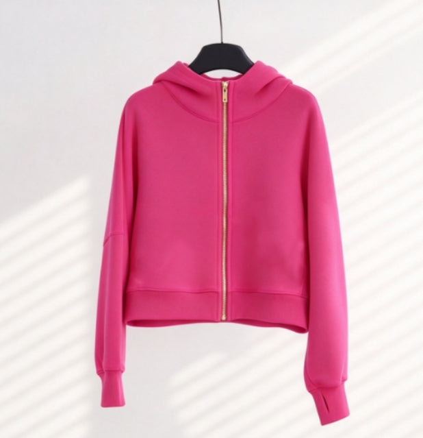 S-006 full zipper sweatshirt with gold zipper