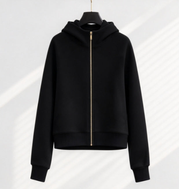 S-006 full zipper sweatshirt with gold zipper