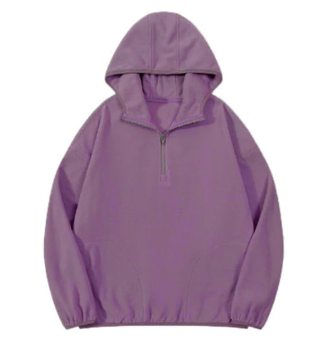 ZB030 # women half zipper hoodies