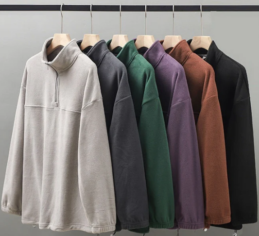 MEN FLEECE AUTUMN HALF ZIPPER COAT-WXFLEECECOAT