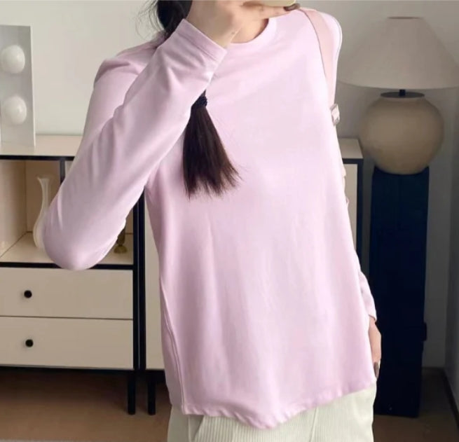 Women Thin Fleece T-Shirts Long Sleeve Tops #JZLOVEJIARONGCX