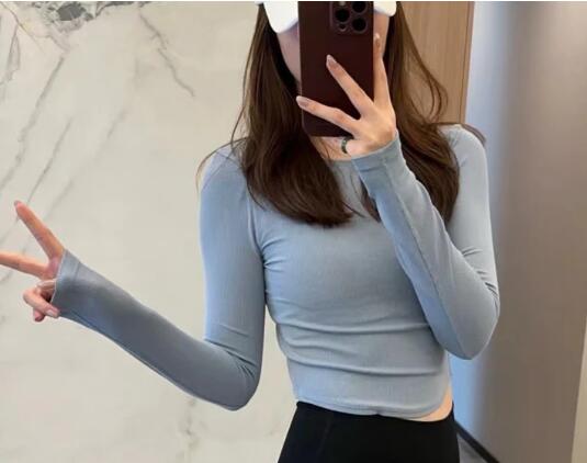 ShanD-081 - SPORT RIBBED CROPED SHIRT WOMEN
