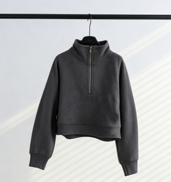 S-009 Half-zip cap collar hoodies