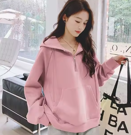 FLEECE PULLOVERS Half zipper hat # shangdong-058