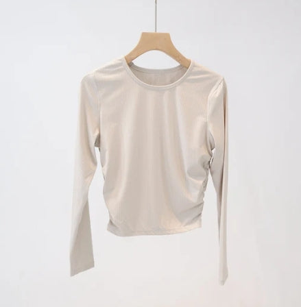 814 # long sleeve ribbed shirts women