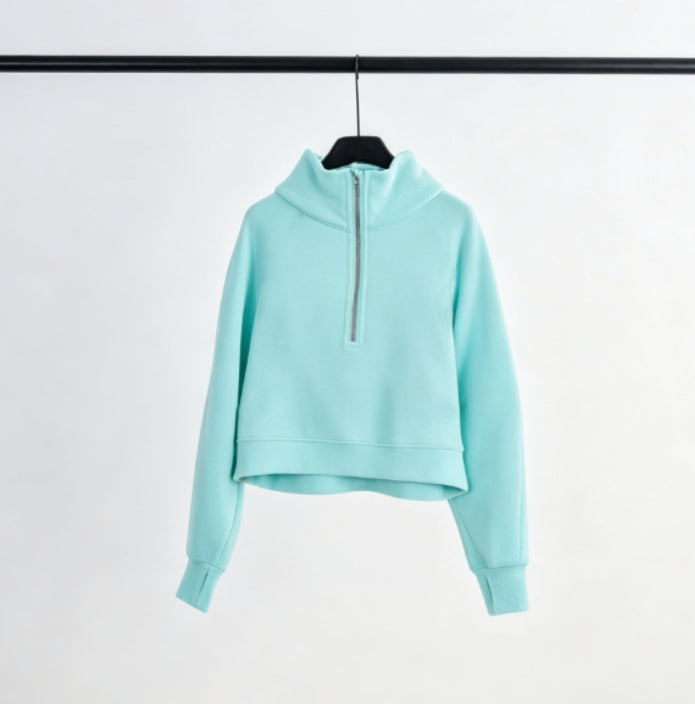 S-009 Half-zip cap collar hoodies