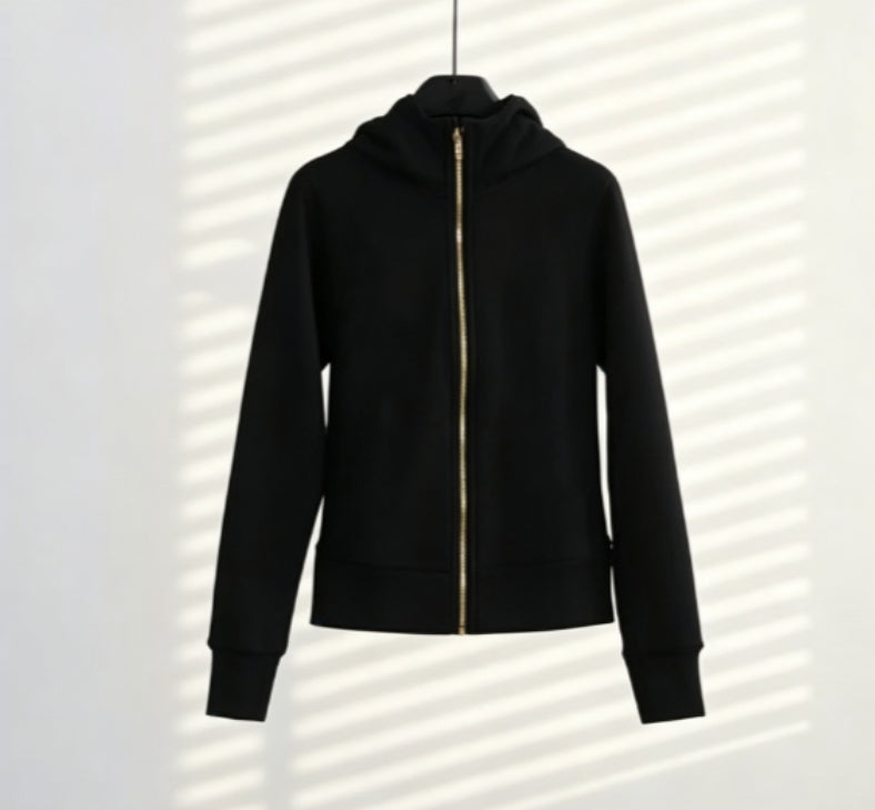 S-002 full zipper gold hoodies (US size）