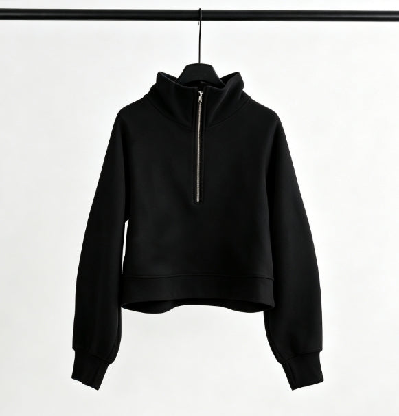 S-009 Half-zip cap collar hoodies