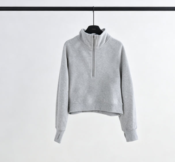 S-009 Half-zip cap collar hoodies