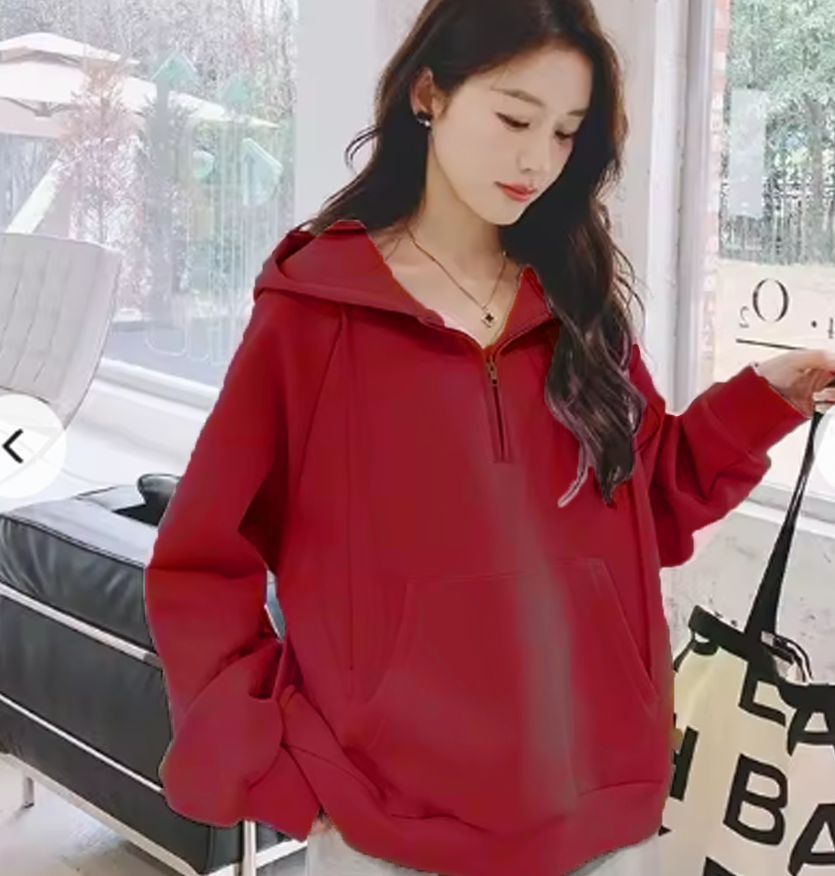 FLEECE PULLOVERS Half zipper hat # shangdong-058