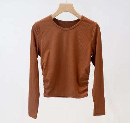 814 # long sleeve ribbed shirts women