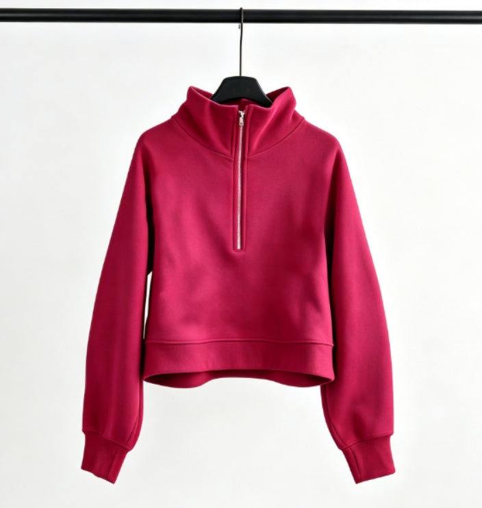 S-009 Half-zip cap collar hoodies