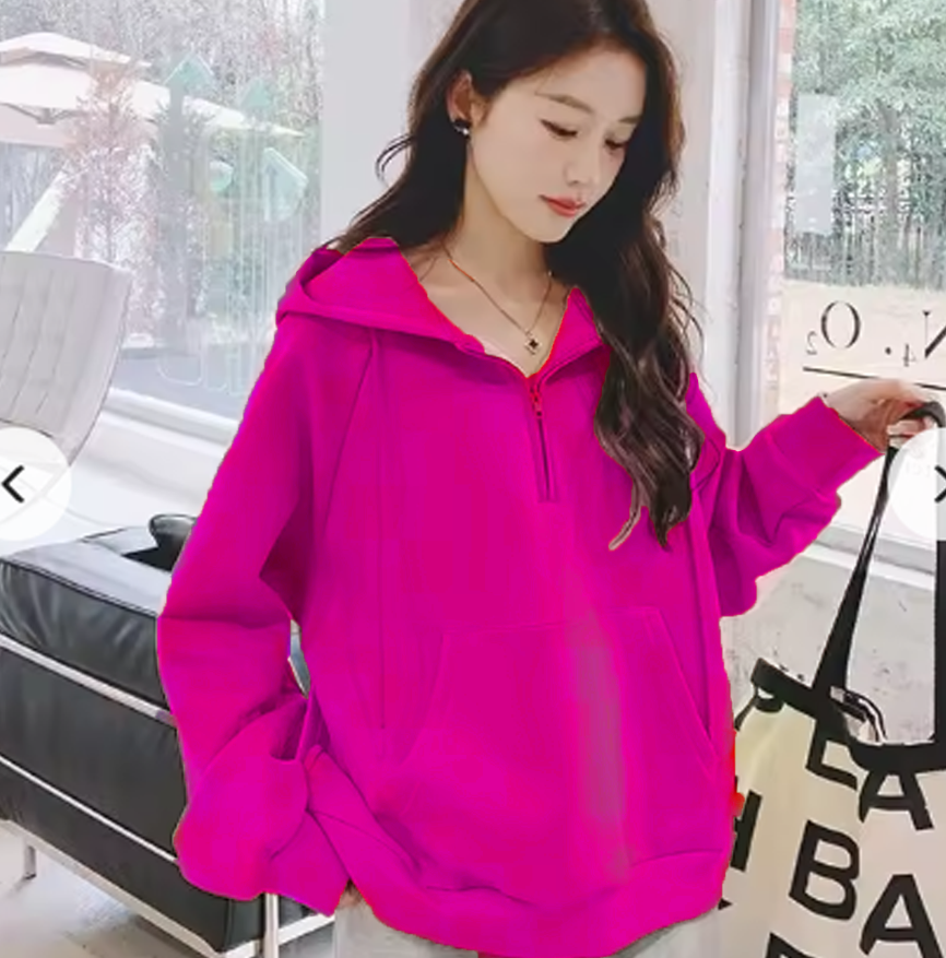 FLEECE PULLOVERS Half zipper hat # shangdong-058