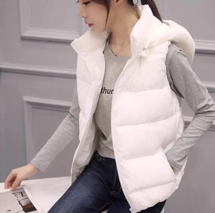 Women Sleeveless Jacket White Duck Down Vest