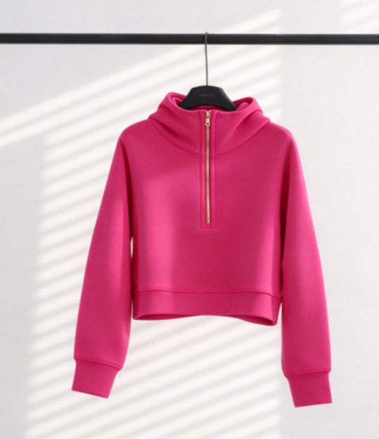 S-004 half zip sweatshirt with gold zipper