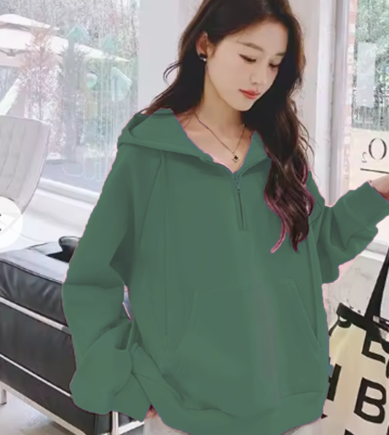 FLEECE PULLOVERS Half zipper hat # shangdong-058