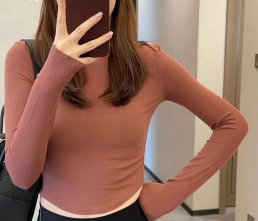 ShanD-081 - SPORT RIBBED CROPED SHIRT WOMEN