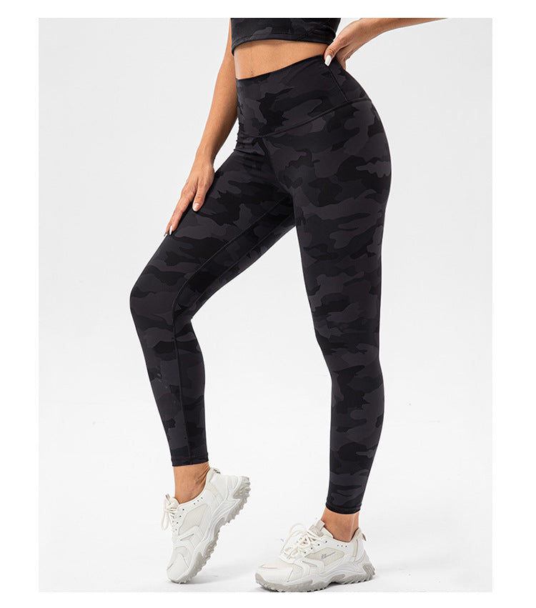 Women Workout Leggings High Waist Yoga Camo Leggings