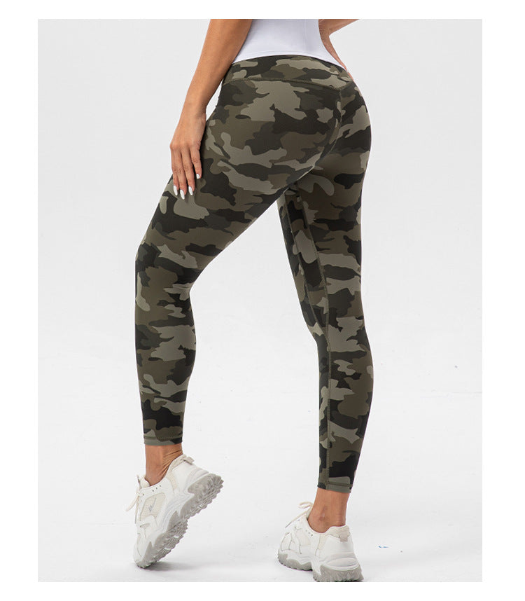 Women Workout Leggings High Waist Yoga Camo Leggings