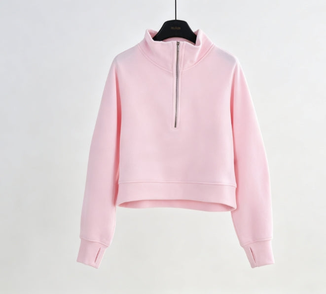 S-009 Half-zip cap collar hoodies