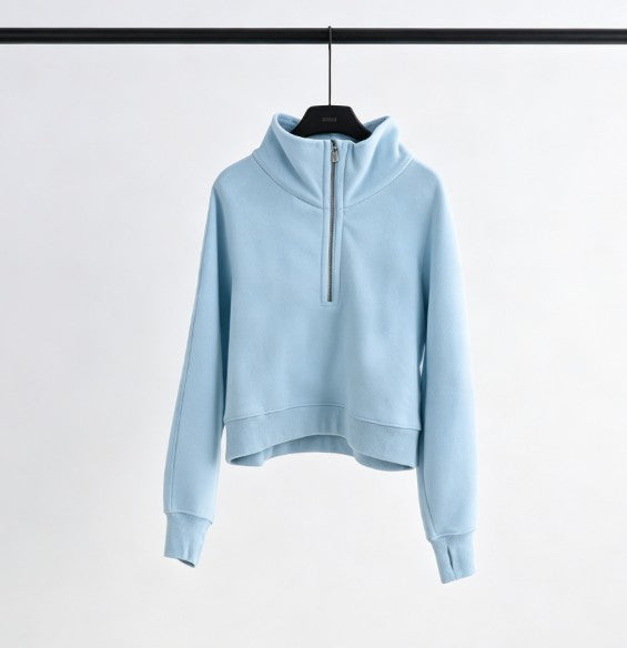 S-009 Half-zip cap collar hoodies