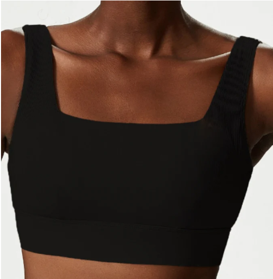 C135 # WOMEN RIBBED SPLICING BRA