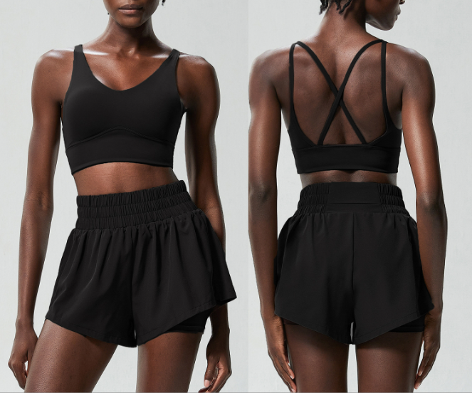 women sport bra shorts set Shangd-YB413+SP463