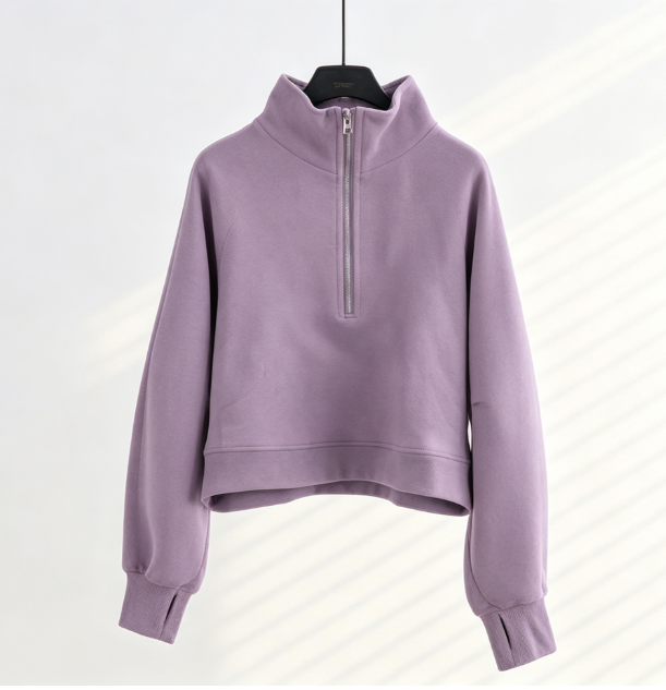 S-009 Half-zip cap collar hoodies