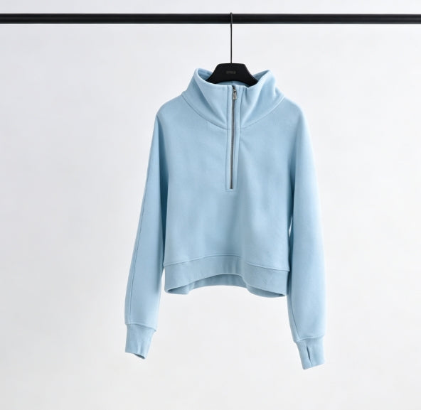 S-009 Half-zip cap collar hoodies