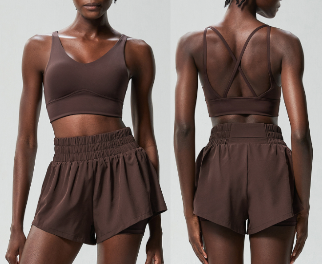 women sport bra shorts set Shangd-YB413+SP463
