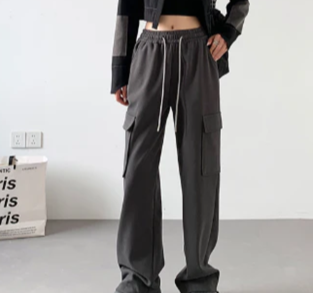 WOMEN LOOSE CARGO PANTS #GUANGZHOU- 6614
