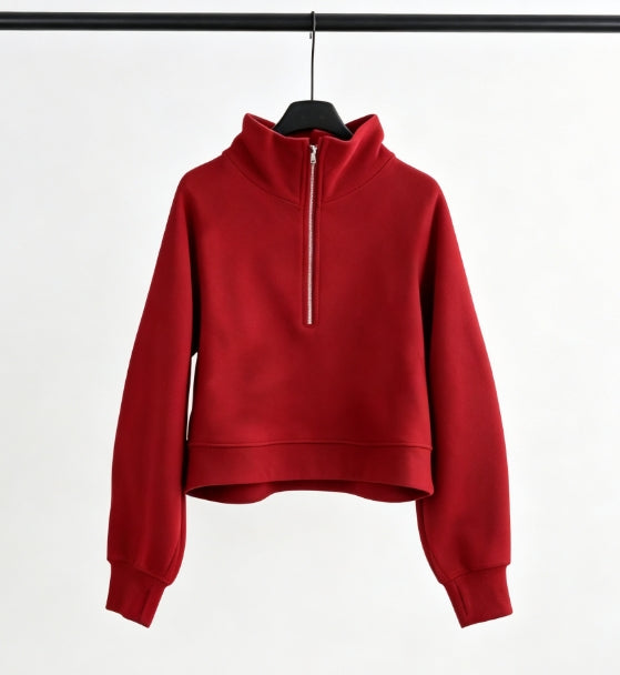 S-009 Half-zip cap collar hoodies