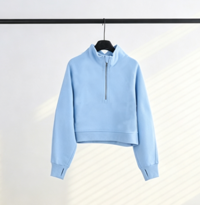 S-009 Half-zip cap collar hoodies